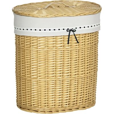 Paniera per Bucato HOMCOM in Salice Naturale - 100L Paniera per Bucato HOMCOM in Salice Naturale - 100L