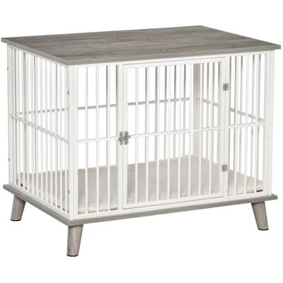 PawHut Holz Hundekäfig mit Kissen und Tisch - Für Mittelgroße Hunde PawHut Holz Hundekäfig mit Kissen und Tisch - Für Mittelgroße Hunde