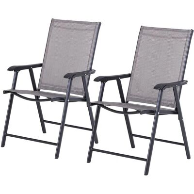 Outsunny Campingstühle Set 2 Klappstühle Metall Grau 58x64x94cm - Campingstühle Outsunny Campingstühle Set 2 Klappstühle Metall Grau 58x64x94cm - Campingstühle