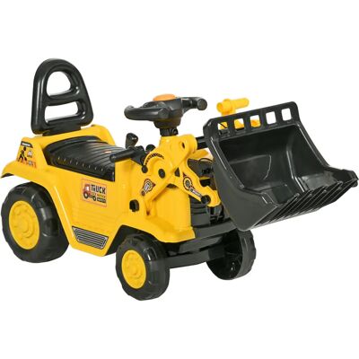 HOMCOM Sitzbagger mit Ablagefach - Gelb+Schwarz - Hupe - Ride-on toy HOMCOM Sitzbagger mit Ablagefach - Gelb+Schwarz - Hupe - Ride-on toy