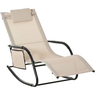 Outsunny Puutarhakeinu - Ergonominen mesh-beige - 150x62x88cm Outsunny Puutarhakeinu - Ergonominen mesh-beige - 150x62x88cm
