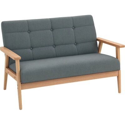 HOMCOM Sofá 2 Plazas Gris Tela 115 x 66,5 x 73 cm HOMCOM Sofá 2 Plazas Gris Tela 115 x 66,5 x 73 cm