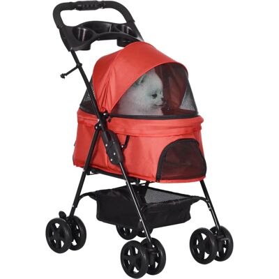 Pawhut Faltbarer Hundebuggy 67x45x96cm - Rot (D00-127RD) Pawhut Faltbarer Hundebuggy 67x45x96cm - Rot (D00-127RD)