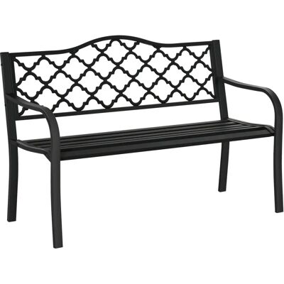 Outsunny Gartenbank 2-Sitzer Vintage Schwarz - Gartenbank Outsunny Gartenbank 2-Sitzer Vintage Schwarz - Gartenbank