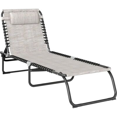 Outsunny - Klappliege - Beige - 58x26x197 - Leżanka ogrodowa Outsunny - Klappliege - Beige - 58x26x197 - Leżanka ogrodowa