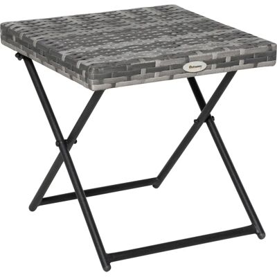Outsunny Gartentisch - Klappbarer Polyrattan, 40x40x40 cm - Gartentisch Outsunny Gartentisch - Klappbarer Polyrattan, 40x40x40 cm - Gartentisch