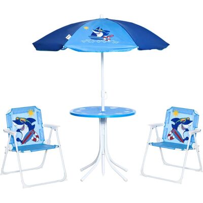 Outsunny Kinder-Outdoor-Tisch- und Stuhlset - Blau - Kindermöbel Outsunny Kinder-Outdoor-Tisch- und Stuhlset - Blau - Kindermöbel
