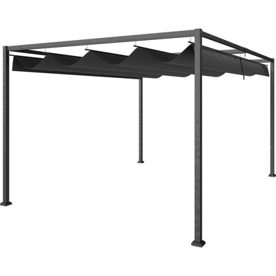 Outsunny - Pergola Pavillon - Schwarz-Grau - 298x213x221cm - Pergola Outsunny - Pergola Pavillon - Schwarz-Grau - 298x213x221cm - Pergola