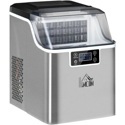 HOMCOM - 800-139 - Silber - 20 kg/24h - Eiswürfelmaschine HOMCOM - 800-139 - Silber - 20 kg/24h - Eiswürfelmaschine