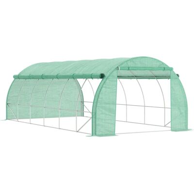 Outsunny Polykarb kasvihuone - 6 x 3 x 2 m, UV-suoja, Vihreä Outsunny Polykarb kasvihuone - 6 x 3 x 2 m, UV-suoja, Vihreä