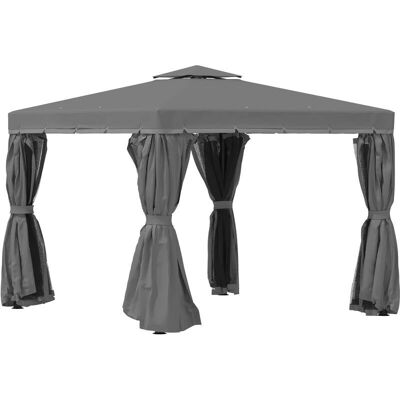 Outsunny Puutarhapaviljonki 3x3m Kaksikerroksinen Katto Säänkestävä Aluminium Polyester Outsunny Puutarhapaviljonki 3x3m Kaksikerroksinen Katto Säänkestävä Aluminium Polyester
