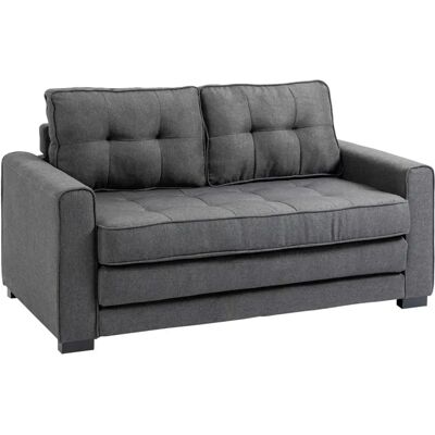 HOMCOM - Schlafsofa 2-Sitzer - Grau - Leinen-Touch - Sofa bed HOMCOM - Schlafsofa 2-Sitzer - Grau - Leinen-Touch - Sofa bed