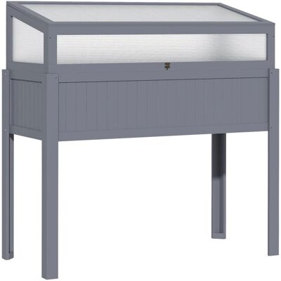 Outsunny - 120x54x112 - Grigio - Legno di pino - Serra rialzata Outsunny - 120x54x112 - Grigio - Legno di pino - Serra rialzata