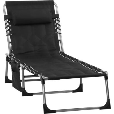 Outsunny - 57x30x188 cm - pianka - czarny - Sun lounger Outsunny - 57x30x188 cm - pianka - czarny - Sun lounger