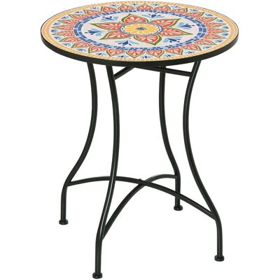 Outsunny - Ceramic Mosaic Table - Ø60 x 71 cm - Metallrahmen Outsunny - Ceramic Mosaic Table - Ø60 x 71 cm - Metallrahmen