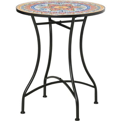 Outsunny Gartentisch - Keramik-Mosaiktisch rund - 60cm Outsunny Gartentisch - Keramik-Mosaiktisch rund - 60cm