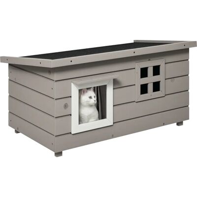 Casa per gatti PawHut - Grigio, Nero - 87 x 52 x 48 cm - Casa per gatti Casa per gatti PawHut - Grigio, Nero - 87 x 52 x 48 cm - Casa per gatti