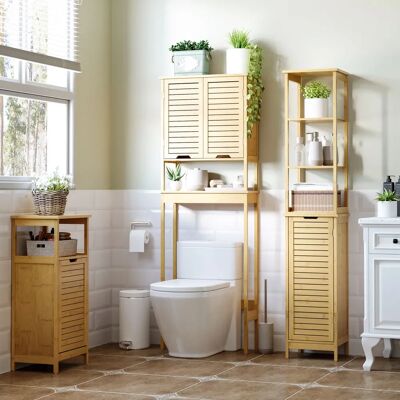 kleankin - Bamboo 3-Shelf Cabinet - Bambus - Bathroom Cabinet kleankin - Bamboo 3-Shelf Cabinet - Bambus - Bathroom Cabinet