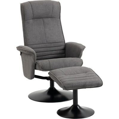 Sillón relax HOMCOM con reposapiés - Giratorio 360°, Ajustable - Gris oscuro Sillón relax HOMCOM con reposapiés - Giratorio 360°, Ajustable - Gris oscuro