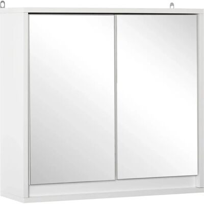 HOMCOM - Spiegelschrank - Weiß - 48x14.5x45 cm - Schrank HOMCOM - Spiegelschrank - Weiß - 48x14.5x45 cm - Schrank