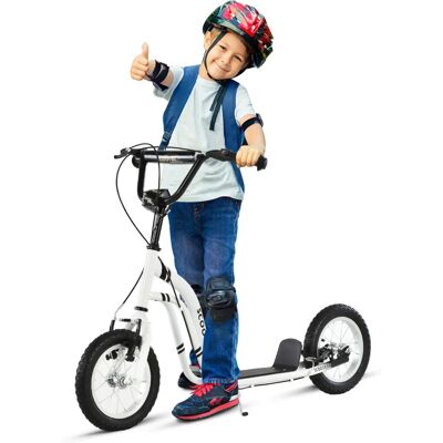 HOMCOM Kinderroller 12 Zoll Luftreifen Aluminium Weiß - Kinderscooter ab 5 Jahre HOMCOM Kinderroller 12 Zoll Luftreifen Aluminium Weiß - Kinderscooter ab 5 Jahre