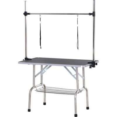 PawHut Höhenverstellbarer Tierpflegetisch - Schwarz - 107x60x170 cm PawHut Höhenverstellbarer Tierpflegetisch - Schwarz - 107x60x170 cm