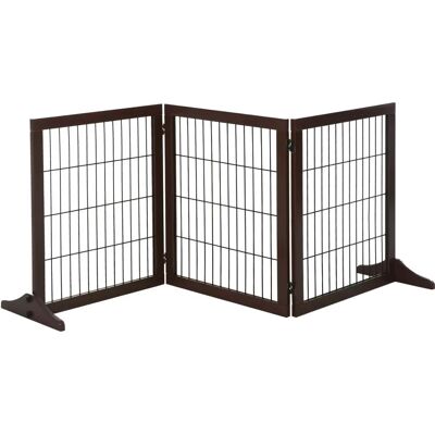 PawHut Pine Wood Gate - Braun - 36x71x185 cm - Sicherheitstüre PawHut Pine Wood Gate - Braun - 36x71x185 cm - Sicherheitstüre