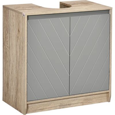 HOMCOM Badezimmer Unterschrank - Modern Eichen Grau 60x30x59,8cm HOMCOM Badezimmer Unterschrank - Modern Eichen Grau 60x30x59,8cm