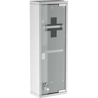 Kleankin Medizinischer Schrank - Edelstahl, 3 Regale, Silber - Arzneischrank Kleankin Medizinischer Schrank - Edelstahl, 3 Regale, Silber - Arzneischrank