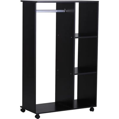 HOMCOM - Offener Kleiderschrank - Schwarz - 80x40x128 cm - Kleiderschrank HOMCOM - Offener Kleiderschrank - Schwarz - 80x40x128 cm - Kleiderschrank