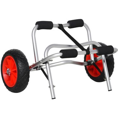 HOMCOM Aluminium-Kanuwagen - Faltbar, 75kg Max, Polsterung, Langlebig HOMCOM Aluminium-Kanuwagen - Faltbar, 75kg Max, Polsterung, Langlebig