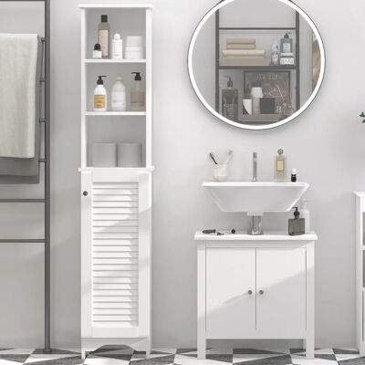 HOMCOM - Badezimmerschrank - Weiß - Badezimmer-Schrank HOMCOM - Badezimmerschrank - Weiß - Badezimmer-Schrank