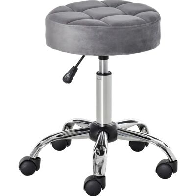 HOMCOM Salonhocker - Höhenverstellbar, Samt-Optik, 61cm HOMCOM Salonhocker - Höhenverstellbar, Samt-Optik, 61cm