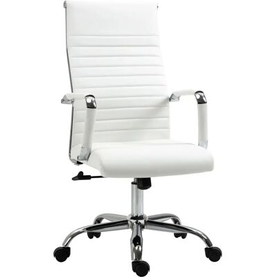 Vinsetto Bürostuhl Ergonomischer Hochrücken Drehstuhl Weiß - Chefsessel Vinsetto Bürostuhl Ergonomischer Hochrücken Drehstuhl Weiß - Chefsessel