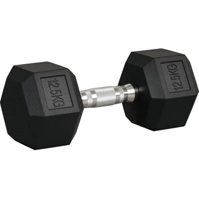 HOMCOM Kuusikulmio Paino - 12,5kg, Musta, Gummipinnoite - Terveysvälineet HOMCOM Kuusikulmio Paino - 12,5kg, Musta, Gummipinnoite - Terveysvälineet