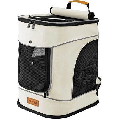 Cadoca Huisdier Rugzak - Beige - Ondersteunt tot 12kg Cadoca Huisdier Rugzak - Beige - Ondersteunt tot 12kg