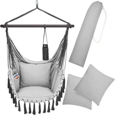Detex Hanging Chair Light Gray - Indoor & Outdoor Support Detex Hanging Chair Light Gray - Indoor & Outdoor Support