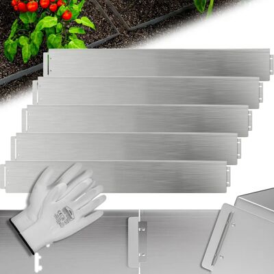 Gardebruk Garden Edging Set - 20m x 14cm Galvanized Steel Black Garden Border with Gloves Gardebruk Garden Edging Set - 20m x 14cm Galvanized Steel Black Garden Border with Gloves