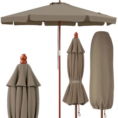 Kingsleeve Garden Parasol 48mm Wooden Pole UV50+ Waterproof 330cm Kingsleeve Garden Parasol 48mm Wooden Pole UV50+ Waterproof 330cm