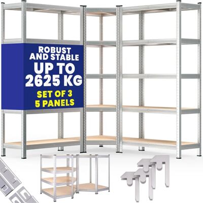 Étagère d'angle robuste Monzana - 15 étagères MDF - 2615kg - Publicité Étagère d'angle robuste Monzana - 15 étagères MDF - 2615kg - Publicité