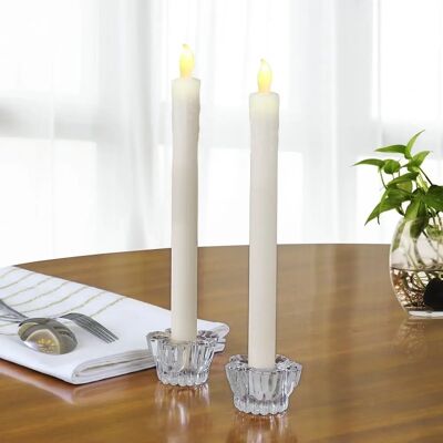 Monzana Candle Set - 12 LED Candles with Glass Holders - Flameless, 26cm Monzana Candle Set - 12 LED Candles with Glass Holders - Flameless, 26cm