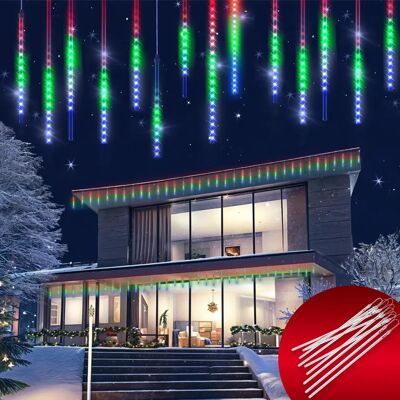 monzana Farbige Meteoren Regen LED Weihnachtslichtkette 8,6m monzana Farbige Meteoren Regen LED Weihnachtslichtkette 8,6m