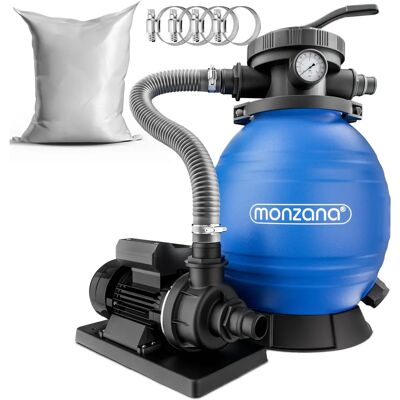 Système de Filtration à Sable Monzana - 10200L/h, Réservoir 25L, Vanne 7 Voies - Publicité Système de Filtration à Sable Monzana - 10200L/h, Réservoir 25L, Vanne 7 Voies - Publicité