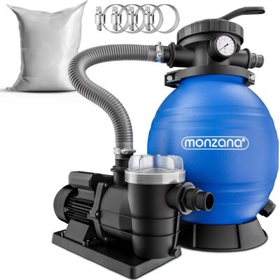 Sistema de Filtro de Arena Monzana - 9600 L/h, 25L Depósito, Vidrio Alternativo - Tipo de Piscina Sistema de Filtro de Arena Monzana - 9600 L/h, 25L Depósito, Vidrio Alternativo - Tipo de Piscina