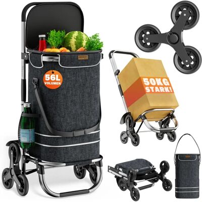 Monzana Foldable Shopping Cart - 50Kg, Thermo Bag, 6 Wheels Monzana Foldable Shopping Cart - 50Kg, Thermo Bag, 6 Wheels