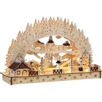 Monzana Weihnachtsbogen mit LEDs - Winterdorf Dekor Monzana Weihnachtsbogen mit LEDs - Winterdorf Dekor