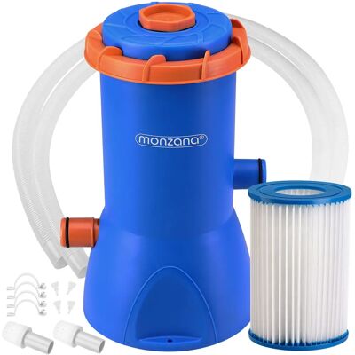 Monzana Pool Pump - 3800 L/h, Model MZP90, Blue/Orange - Pool Pump Monzana Pool Pump - 3800 L/h, Model MZP90, Blue/Orange - Pool Pump