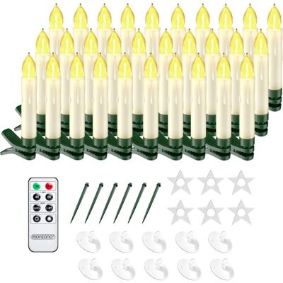 Monzana 30 Velas LED - Control remoto, Temporizador, Brillo Monzana 30 Velas LED - Control remoto, Temporizador, Brillo