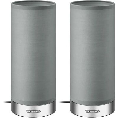 Monzana 2x LED Touch Table Lamps - Gray & Satin Nickel Monzana 2x LED Touch Table Lamps - Gray & Satin Nickel