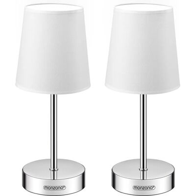 Monzana Weiße Nachttischlampe - E14, 32cm, 15W, Stabil, Modern Monzana Weiße Nachttischlampe - E14, 32cm, 15W, Stabil, Modern